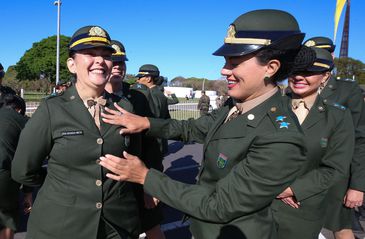 Brasília (DF) 07/09/2023 Militares durante entrevista para Agência Brasil antes do desfile de 7 de setembro na esplanada dos Ministérios. ( Vanda Maria Ferreira Neta, Tenente do Exército) Foto Lula Marques/ Agência Brasil