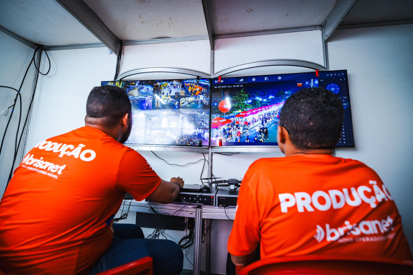 Central de Videomonitoramento no polo Jaraguá.. Foto: Jonathan Lins/ Secom Maceió