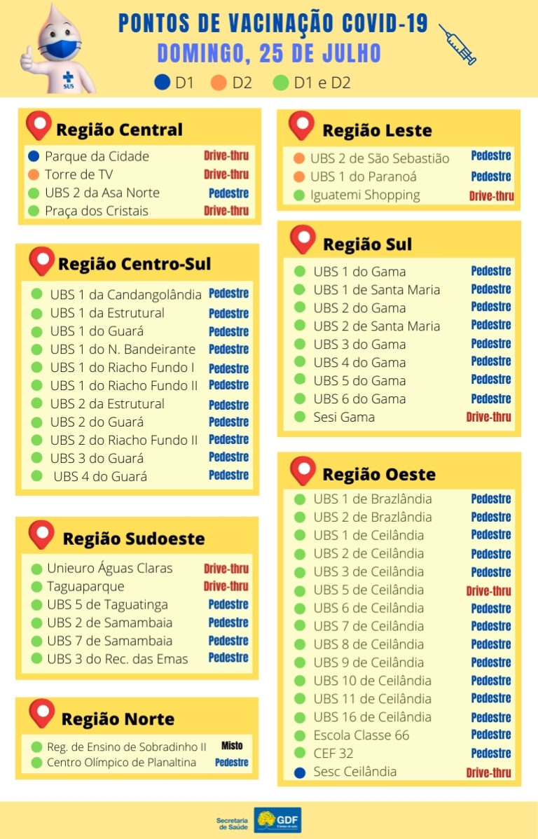 Vacinação contra a covid-19 será em 51 pontos neste domingo