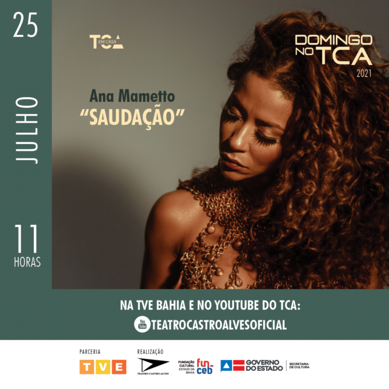 Ana Mametto homenageia ícones da cultura afro-brasileira no Domingo no TCA de julho