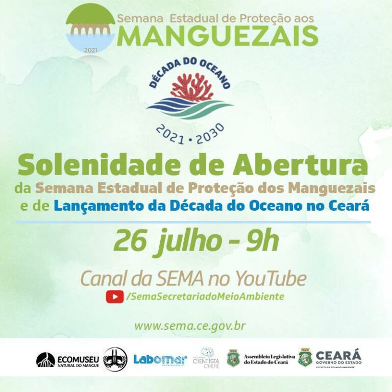 Na Semana dos Manguezais, Governo do Ceará lançará a Década do Oceano