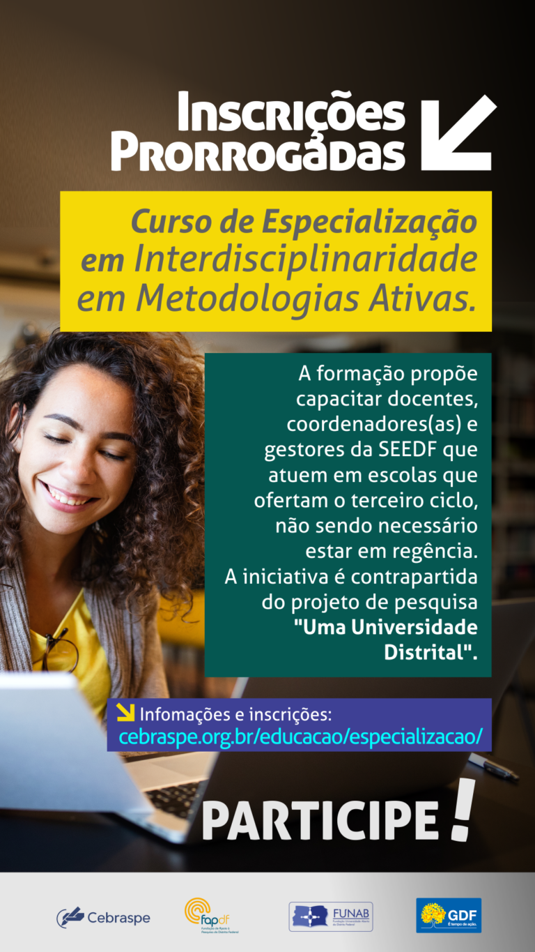 Prorrogadas as inscrições para o Curso de Metodologias Ativas