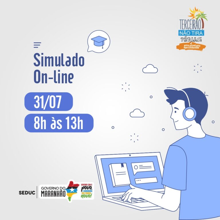 Seduc realiza simulado online do “Terceirão Não Tira Férias e Fica em Casa Aprendendo”, neste sábado (31)