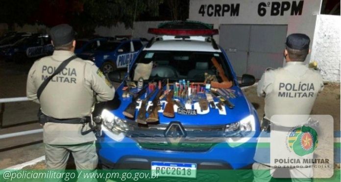 Várias armas de fogo e munições são apreendidas em Itaberaí