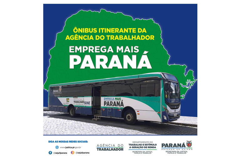 Ônibus Emprega Mais vai atender Campina Grande do Sul e São José dos Pinhais