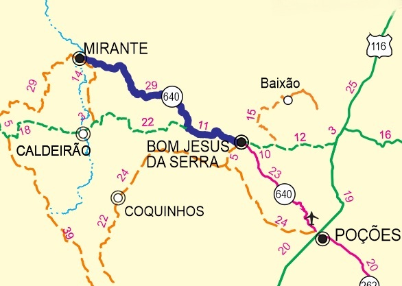 BA-640, entre Mirante e Bom Jesus da Serra, será pavimentada