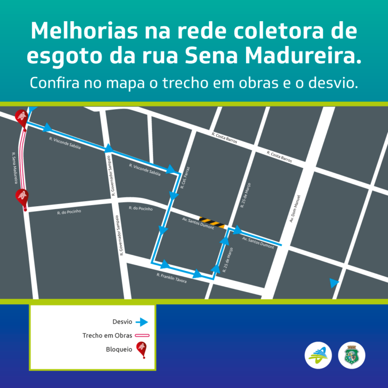 Cagece realiza melhorias na rede coletora de esgoto da rua Sena Madureira, em Fortaleza