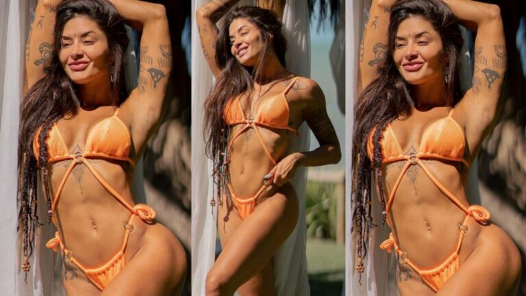 Aline Riscado posta vídeo praiano e mostra toda sua beleza corporal