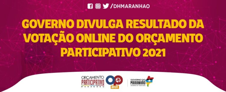Governo do Maranhão divulga resultado da votação do Orçamento Participativo 2022