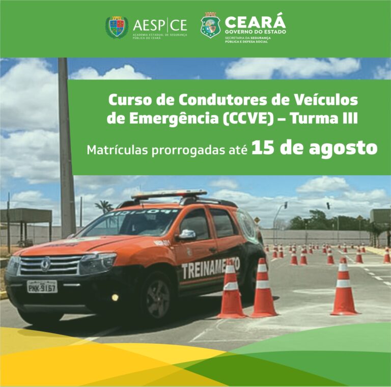 Matrículas para o Curso de Condutores de Veículos de Emergência prorrogadas até o dia 15