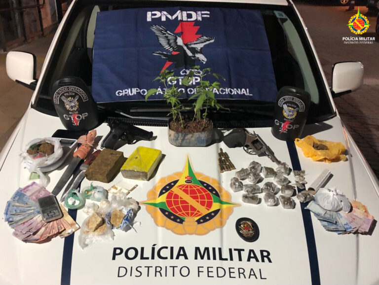 PMDF prende homem por porte ilegal de arma de fogo e tráfico de drogas em Vicente Pires