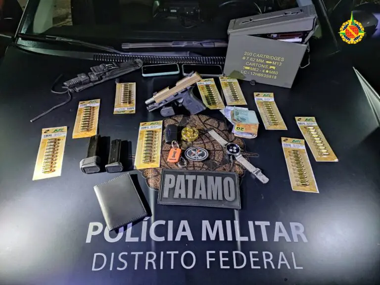 PMDF prende motorista de aplicativo com arma e munições após tentar estuprar passageira em Samambaia