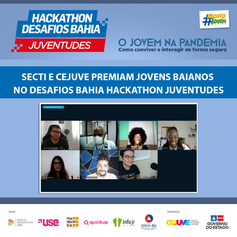 Secti e Cejuve premiam jovens baianos no Desafios Bahia Hackathon Juventudes