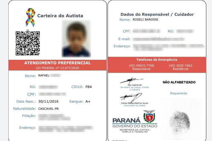 Paraná já registrou 2,6 mil Carteiras de Identificação da Pessoa Autista