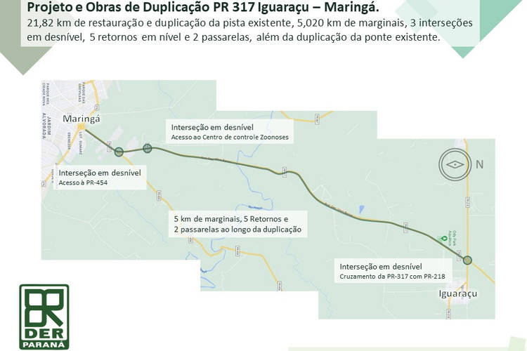 DER homologa duplicação entre Maringá e Iguaraçu por R$ 183 milhões