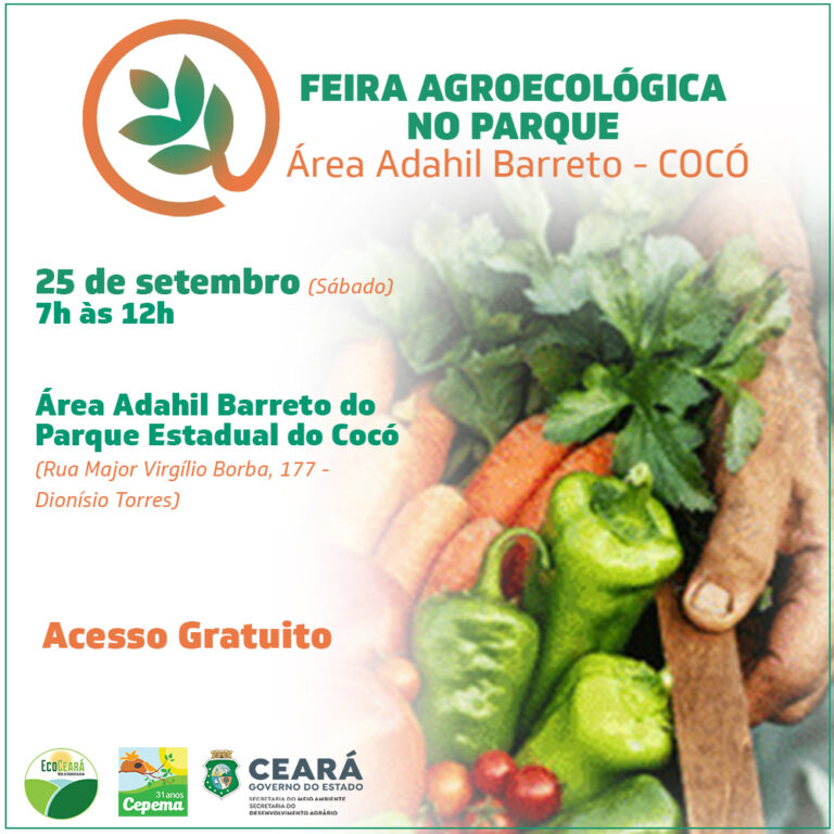 Área Adahil Barreto recebe Feira Agroecológica do Parque neste sábado (25)