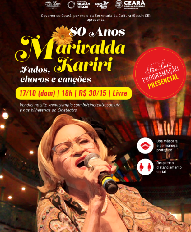 Cineteatro São Luiz recebe o espetáculo “Fados, Choros e Canções”, de Marivalda Kariri