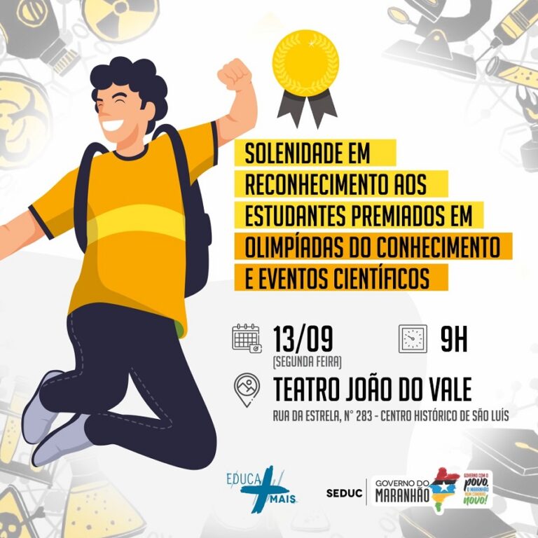 Governador Flávio Dino fará reconhecimento a estudantes da rede pública premiados em Olimpíadas do Conhecimento e eventos