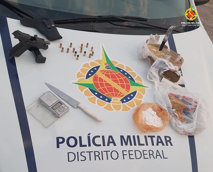 PMDF apreende arma e drogas no Itapoã em ocorrência de perturbação