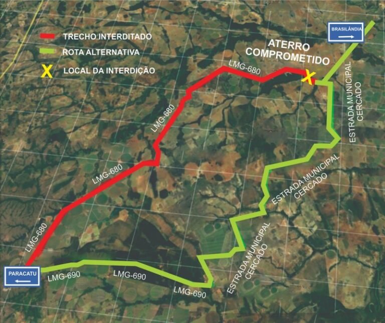 Tráfego na LMG-680 será interrompido por 30 dias para obras de melhorias