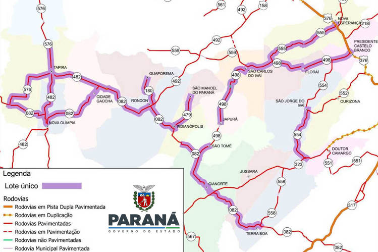 DER homologa licitação de conservação de rodovias de 16 municípios da região Noroeste