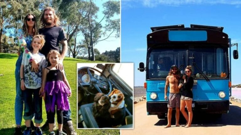 Casal vende casa para viver dentro de um ônibus com os filhos e dois cachorros