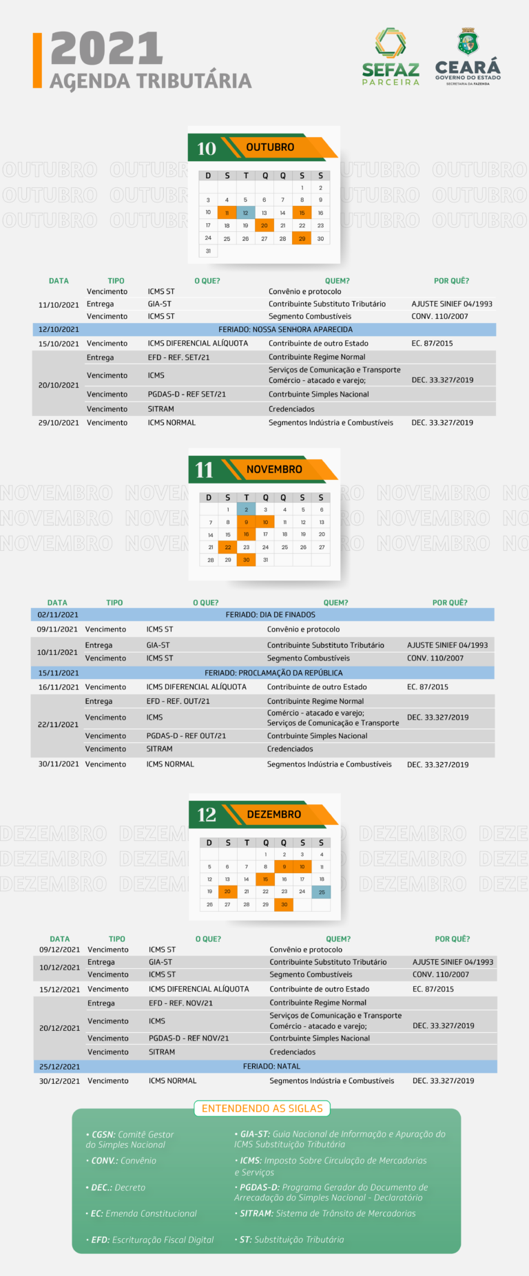 Agenda Tributária deste 4º trimestre já está disponível