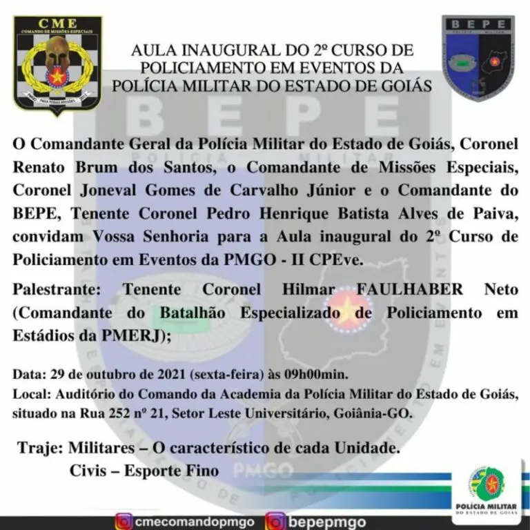 Aula inaugural do 2º Curso de Policiamento em Eventos