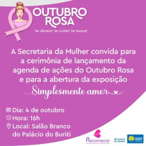 Campanha Outubro Rosa com programação especial