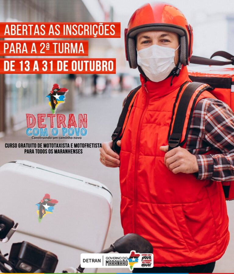 Detran-MA abre inscrições para segunda turma dos cursos online de mototaxista e motofretista