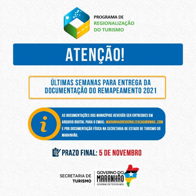 Prazo para municípios se cadastrarem no Mapa do Turismo vai até 05 de novembro