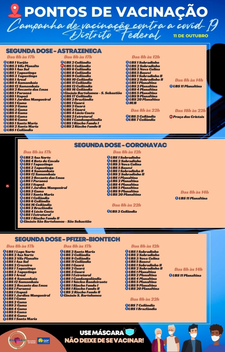 Saiba onde você pode se vacinar nesta segunda (11)