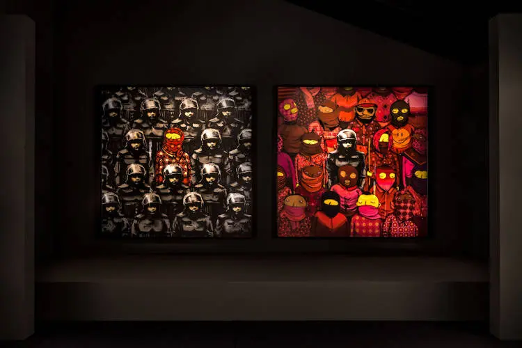 Parceria entre OSGEMEOS e o artista britânico Banksy é uma das atrações do MON