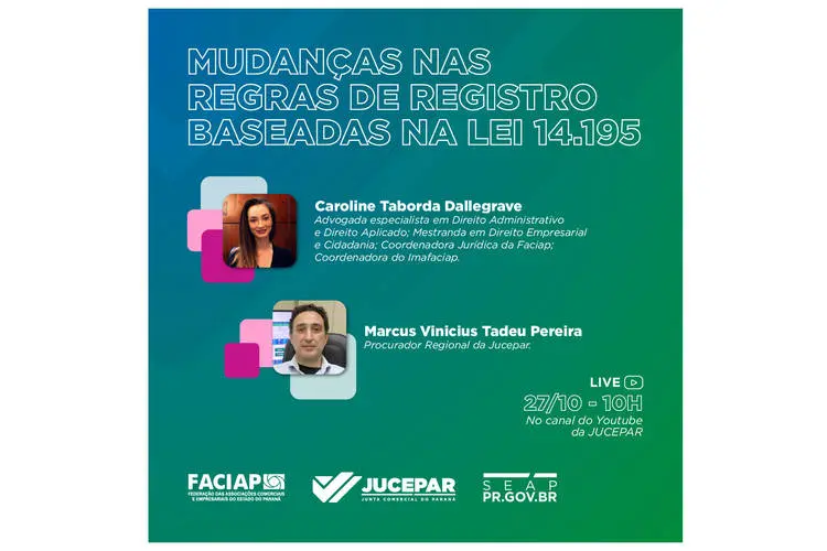 Jucepar promove live sobre novas regras de registro de empresas