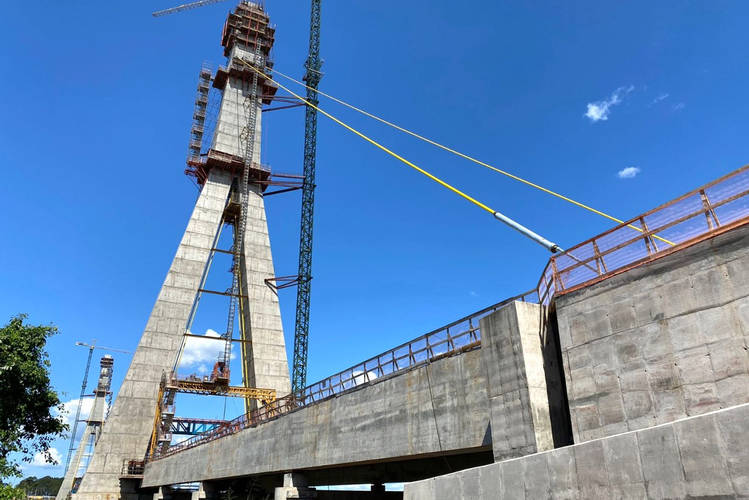 Obras da Ponte da Integração Brasil-Paraguai atingem 71,5% de execução