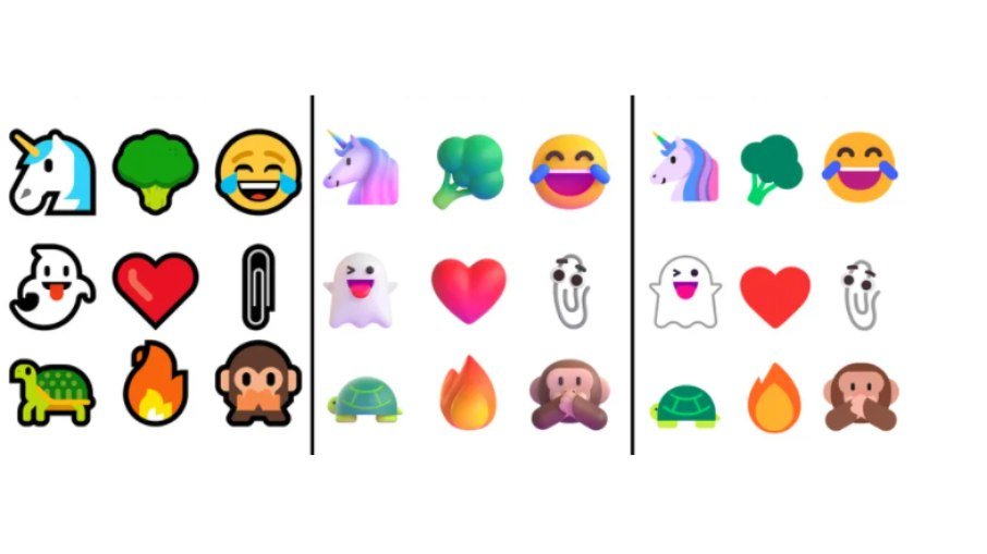 Emojis antigos/Emojis 3D/Emojis atuais