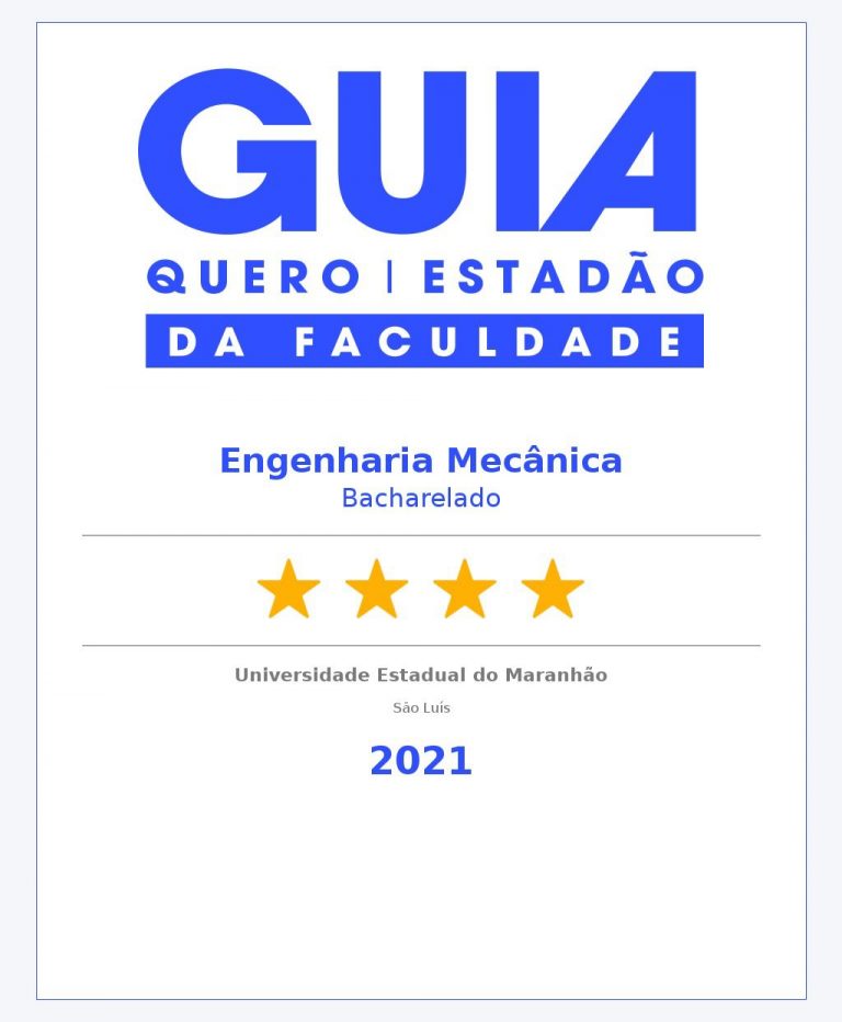 Curso de Engenharia Mecânica da UEMA é o único do Maranhão a receber 4 estrelas no Guia da Faculdade do Jornal Estadão