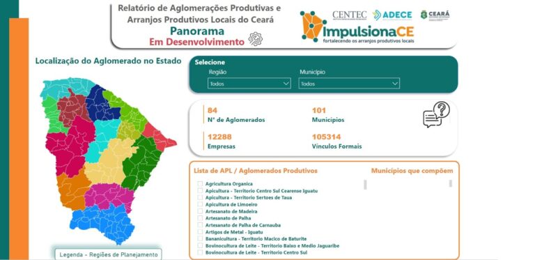 Governo do Ceará lança ferramenta inteligente de Arranjos Produtivos Locais do Ceará