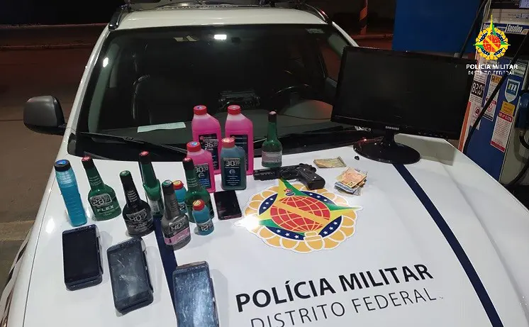 PM prende jovens que assaltaram posto de combustíveis e agrediram frentista em Ceilândia