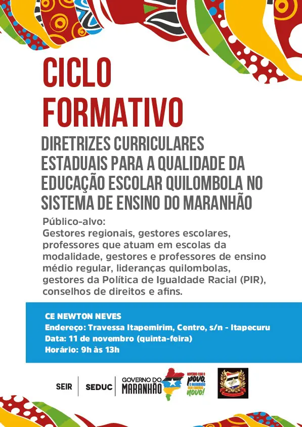 Seduc debaterá Educação Quilombola em Itapecuru