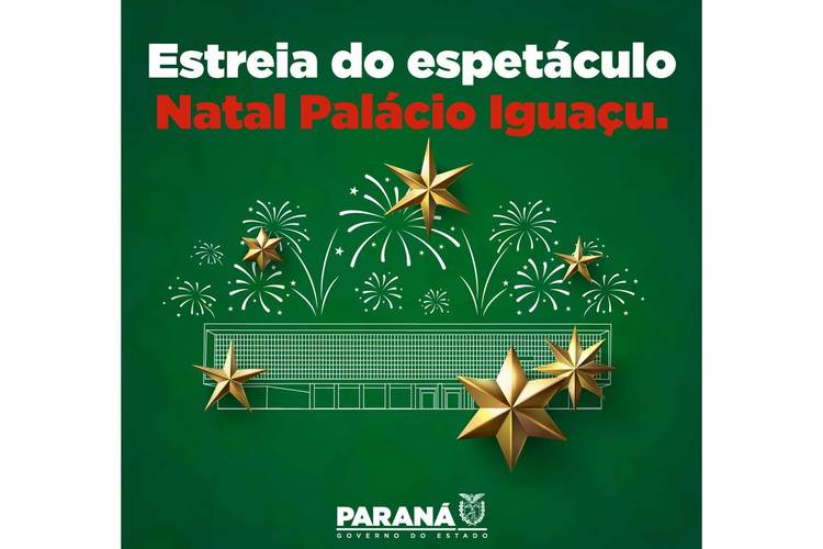 Natal do Palácio Iguaçu terá espetáculo musical, projeções 3D e fogos de artifício