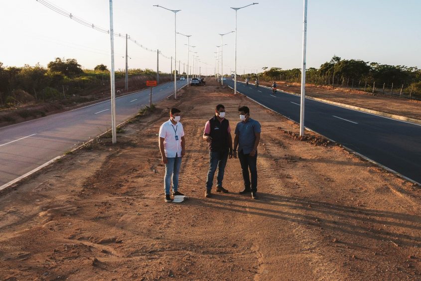 Equipe da Silma esteve na obra para vistoriar andamento dos serviços. Foto: Lucas Silva