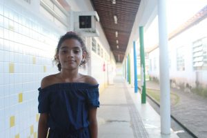 Clara da Silva aluna da Escola Nosso Lar. Foto: Luan Oliveira/ Ascom Semed