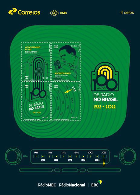 EBC e Correios lançam selo no centenário do rádio no Brasil.