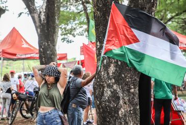 Brasília (DF), 12/11/2023, Ato Solidariedade a Gaza e ao Povo Palestino, no Eixão em Brasília. Foto: Antônio Cruz/Agência Brasil