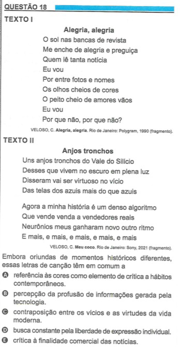 06/11/2023, Enem: Escritores, lideranças e músicos comentam questões que citam suas obras. Foto: Enem