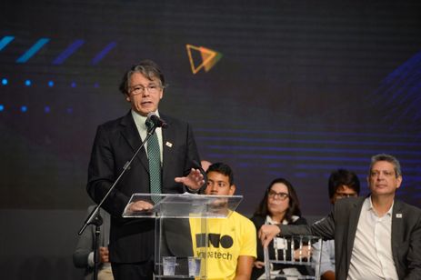 Rio de Janeiro (RJ), 02/04/2024 – O diretor-geral do Impa Tech, Marcelo Viana durante inauguração do Impa Tech e início das aulas da 1ª turma de bacharelado em Matemática da Tecnologia e Inovação, na zona portuária da capital fluminense. Foto: Tomaz Silva/Agência Brasil