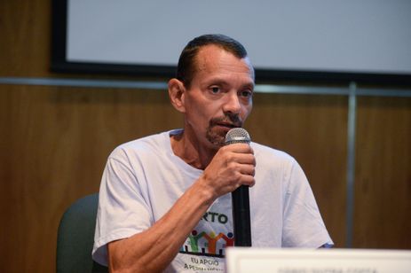 Rio de Janeiro (RJ), 03/04/2024 – O presidente da Associação dos Moradores e Amigos do Horto, Fábio Dutra Costa durante divulgação de relatório que reconhece historicidade da comunidade do Horto, no Jardim Botânico, na zona sul da capital fluminense. Foto: Tomaz Silva/Agência Brasil