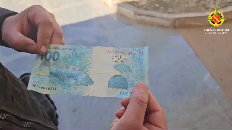Homem é detido com nota de R$100,00 falsa – Polícia Militar do Distrito Federal