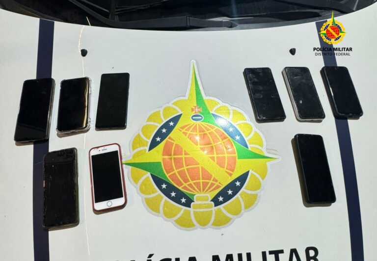 PMDF prende 5 suspeitos e recupera 9 celulares furtados e cumpre mandado de prisão em abordagem no Plano Piloto